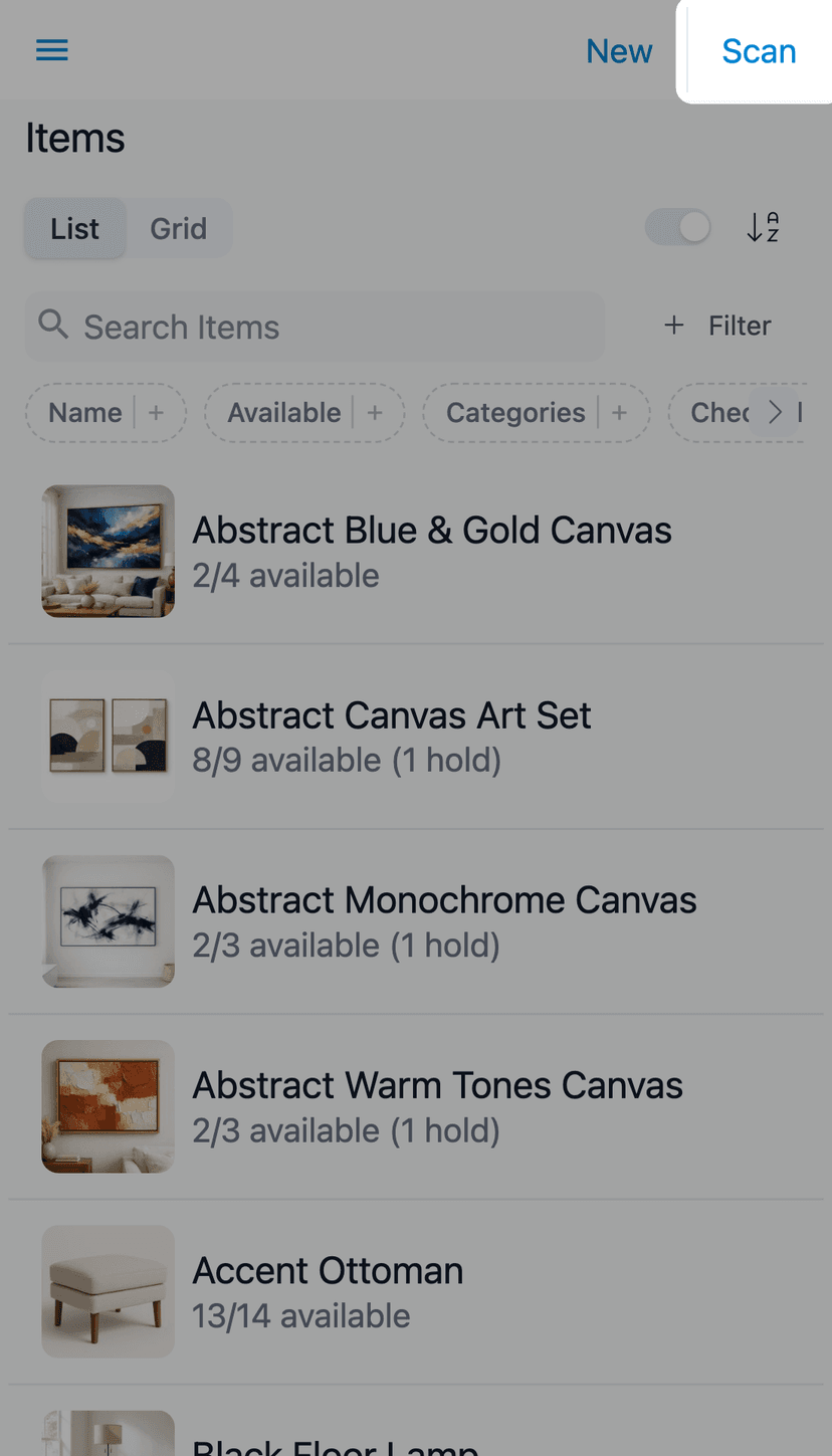 Barcode scanning step 1